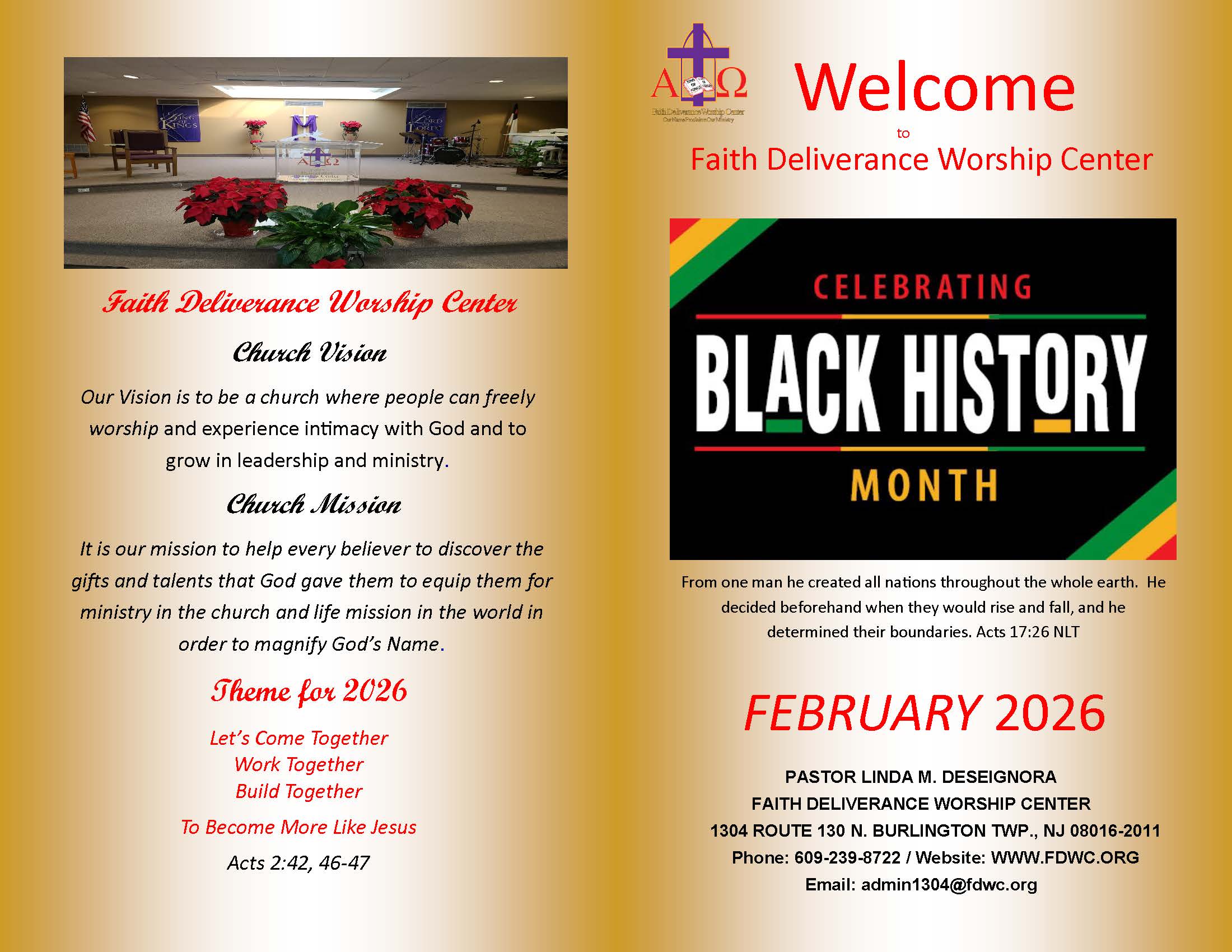 Church Bulletin Page